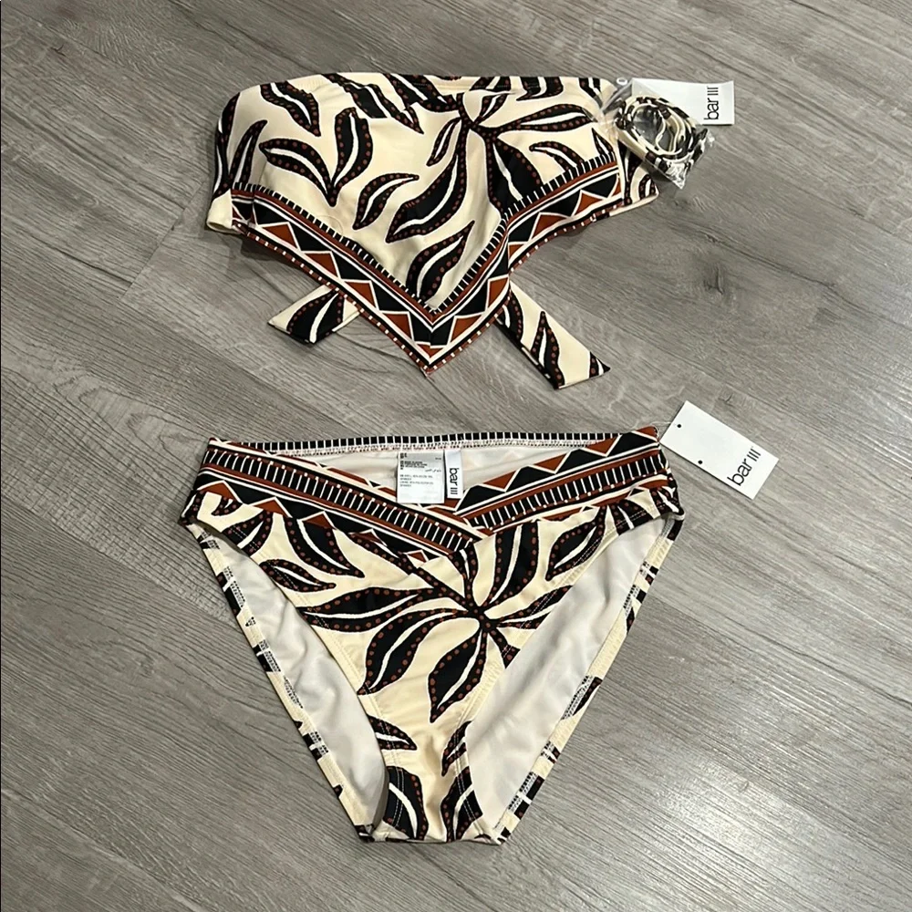 BAR III Women's Resort Daze Scarf Bandeau Bikini Set